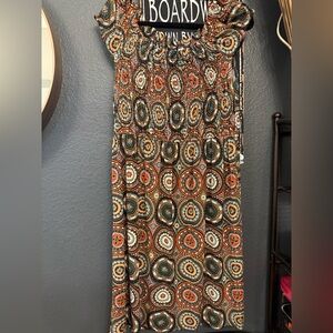 NorthStyle Brown, Teal & Orange Printed Dress. Size 8